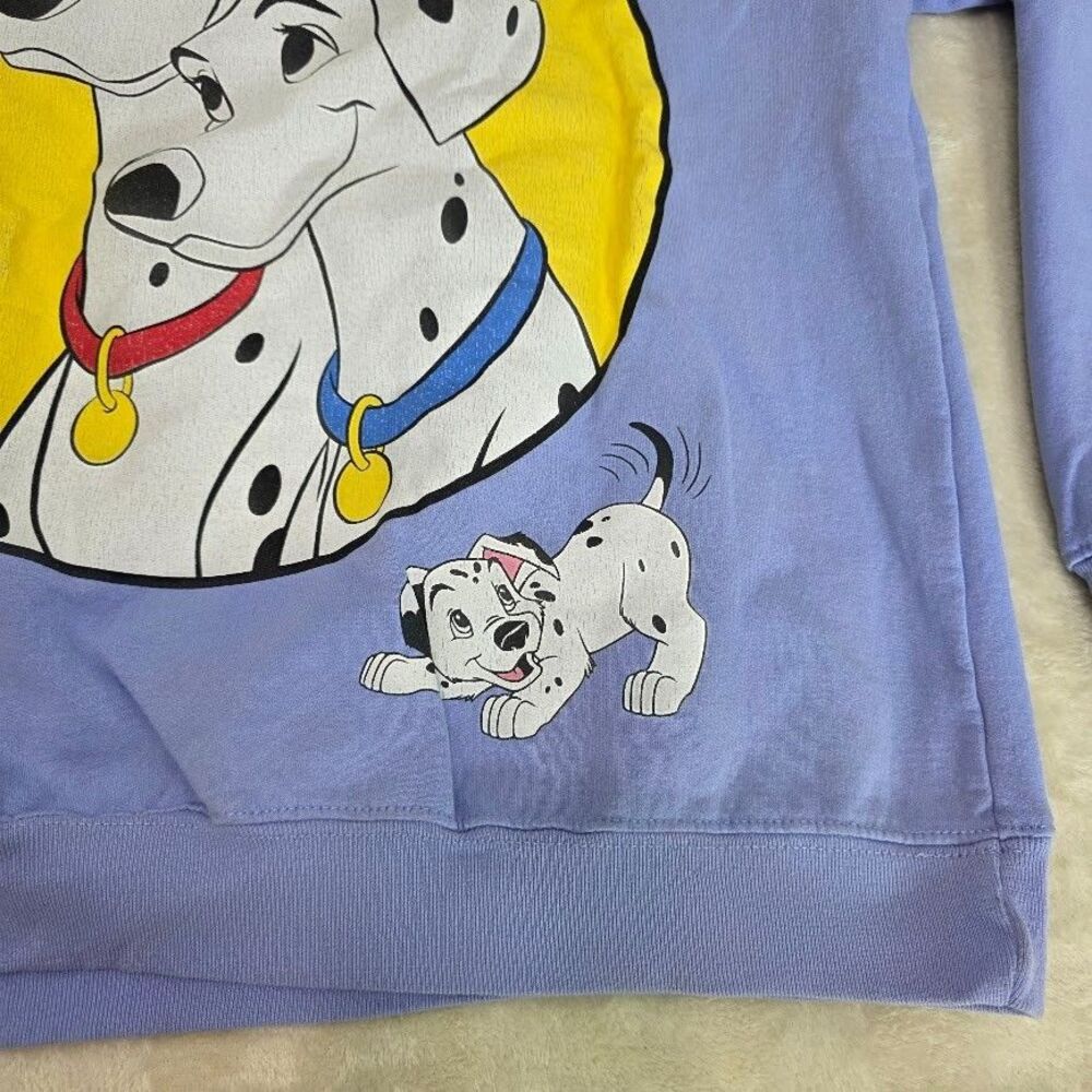 Disney 101 Dalmatians Crew Neck Sweatshirt Lavender Size S Women's Long Sleeve - Picture 2 of 11